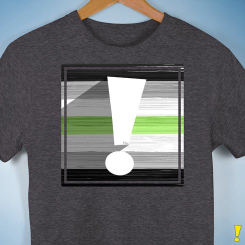 Agender Pride Flag Exclamation Point Premium Unisex T-Shirt - Dark Grey Heather